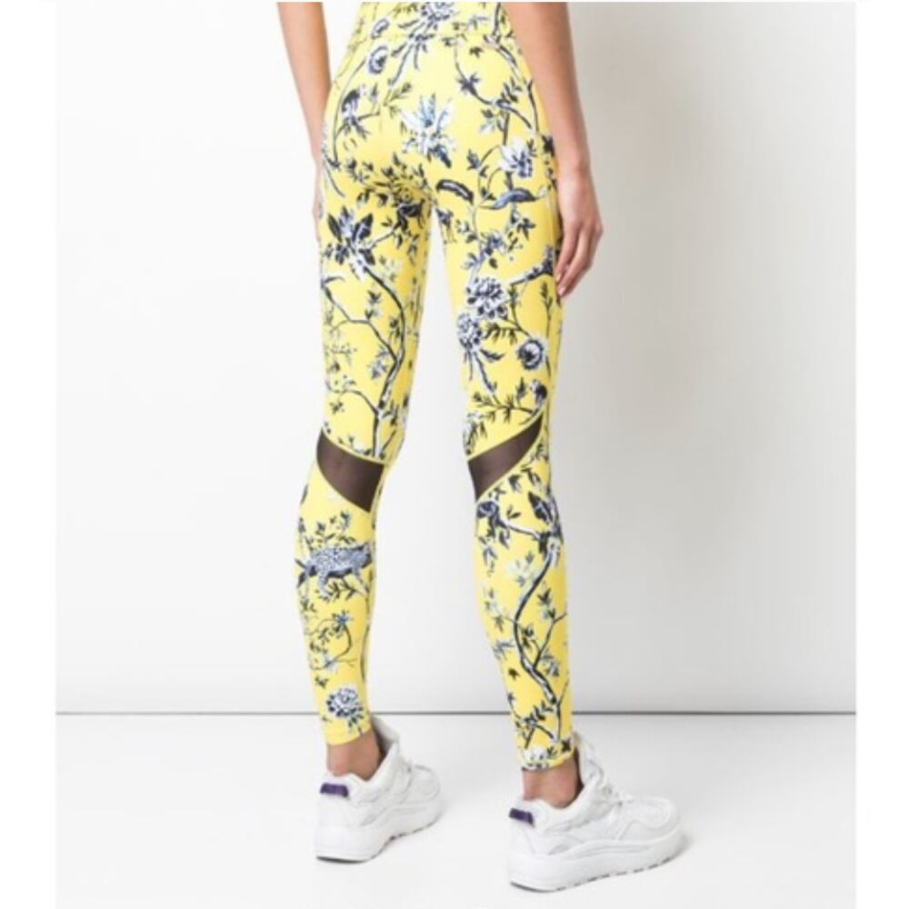 ALALA Floral Print Leggings XS Yellow
